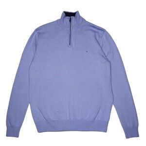 Eden Park Paris 1/4 Zip Sweater Knit Long Sleeve Men Size L Purple